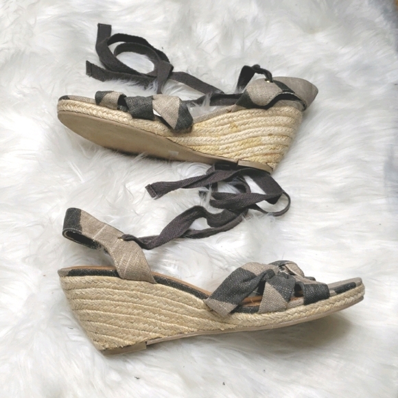 Loft metallic espadrille wrap wedge knot 8 - Picture 7 of 11